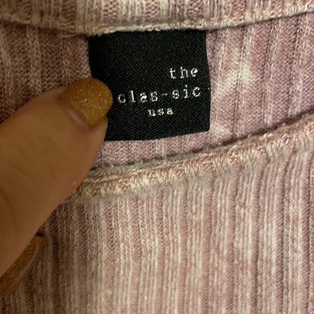 Ribbed Body hugging dress:scoop neck:rose color - Picture 3 of 6